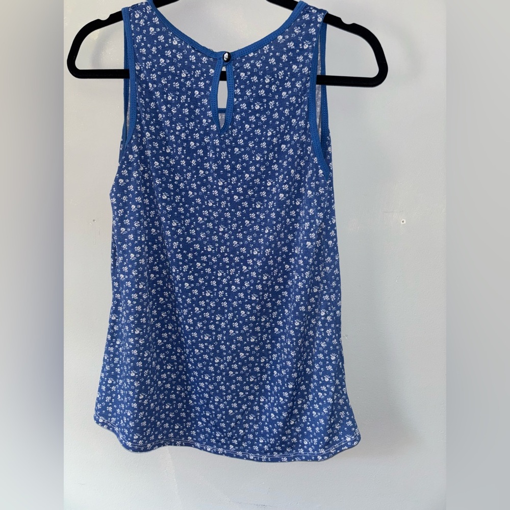 Floral Blue Sleeveless Top